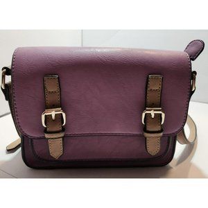 Simply Noelle Satchel Messenger Bag/Purse Lilac with Brown Accents Great
